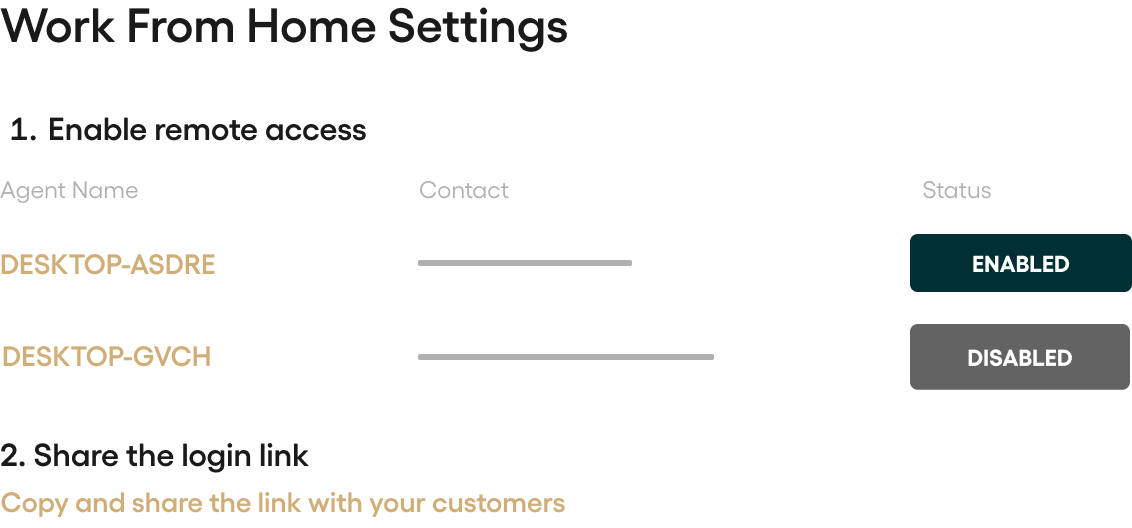 WORK FROM HOME CONNECT END USERS