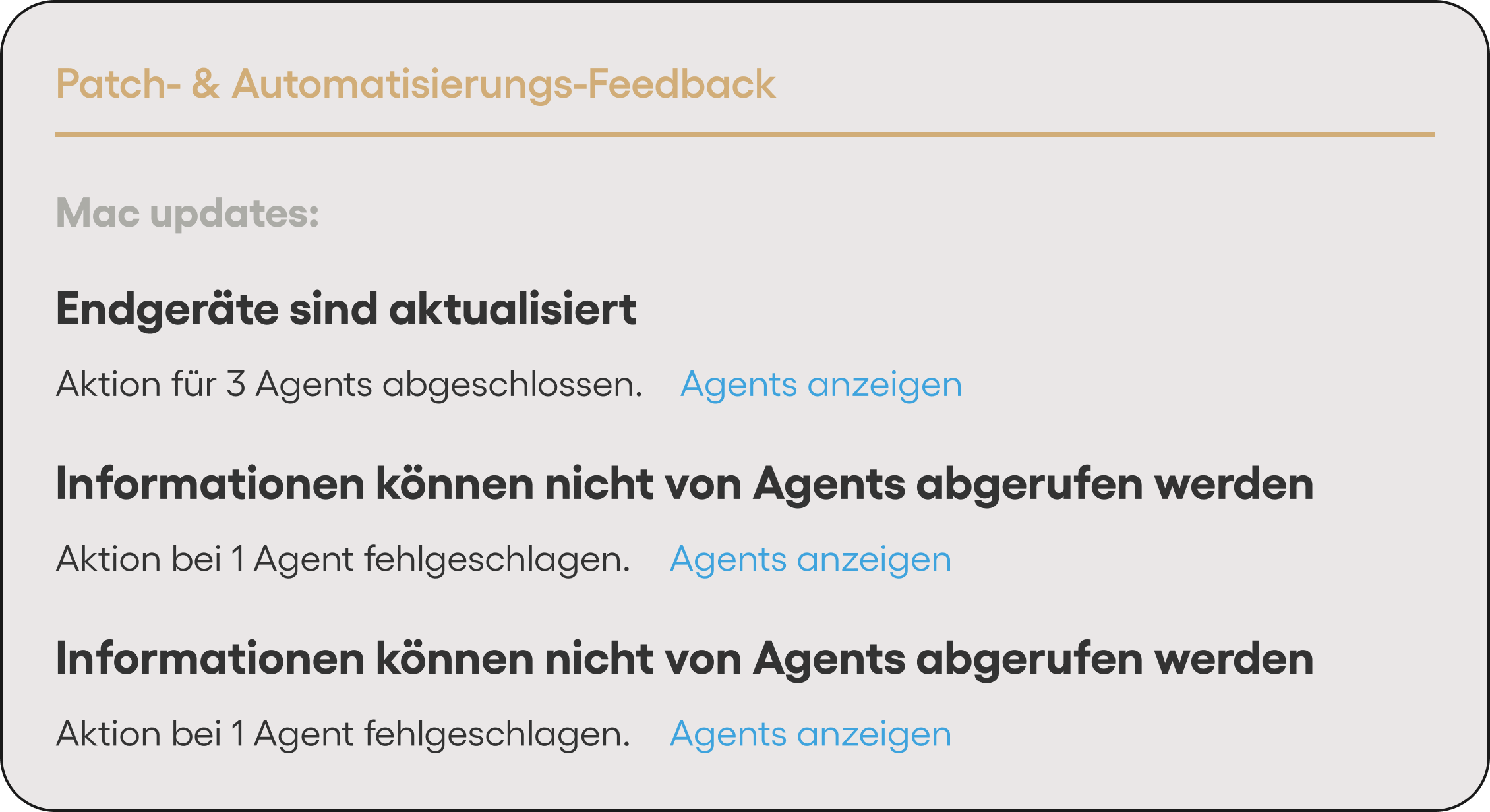 Reporting für MacOs auf Atera