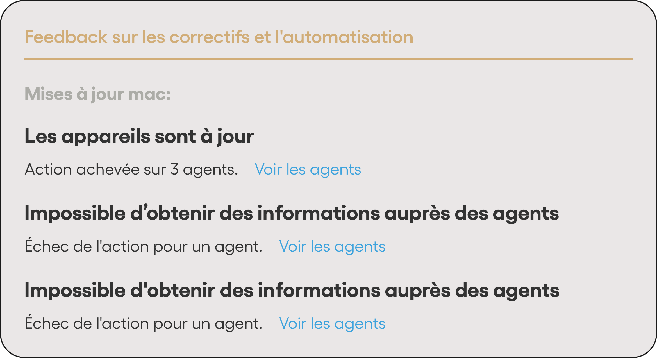 rapports complets pour macos