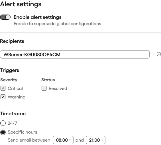 Atera's server monitoring