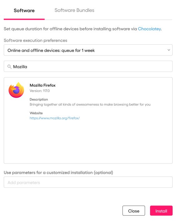 Software installation with Chocolatey