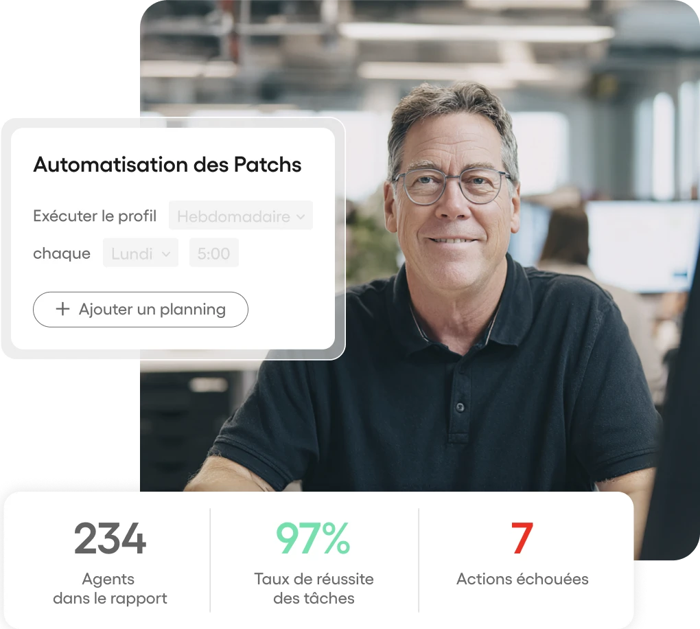 Un professionnel IT et la capture d’écran de son automatisation de patching sur la plateforme