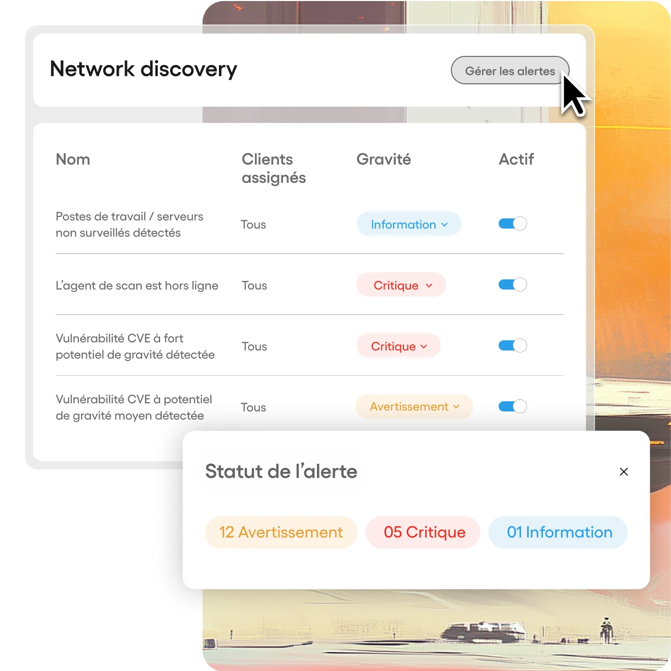 Capture d’écran de la découverte réseau d’Atera pour les professionnels IT