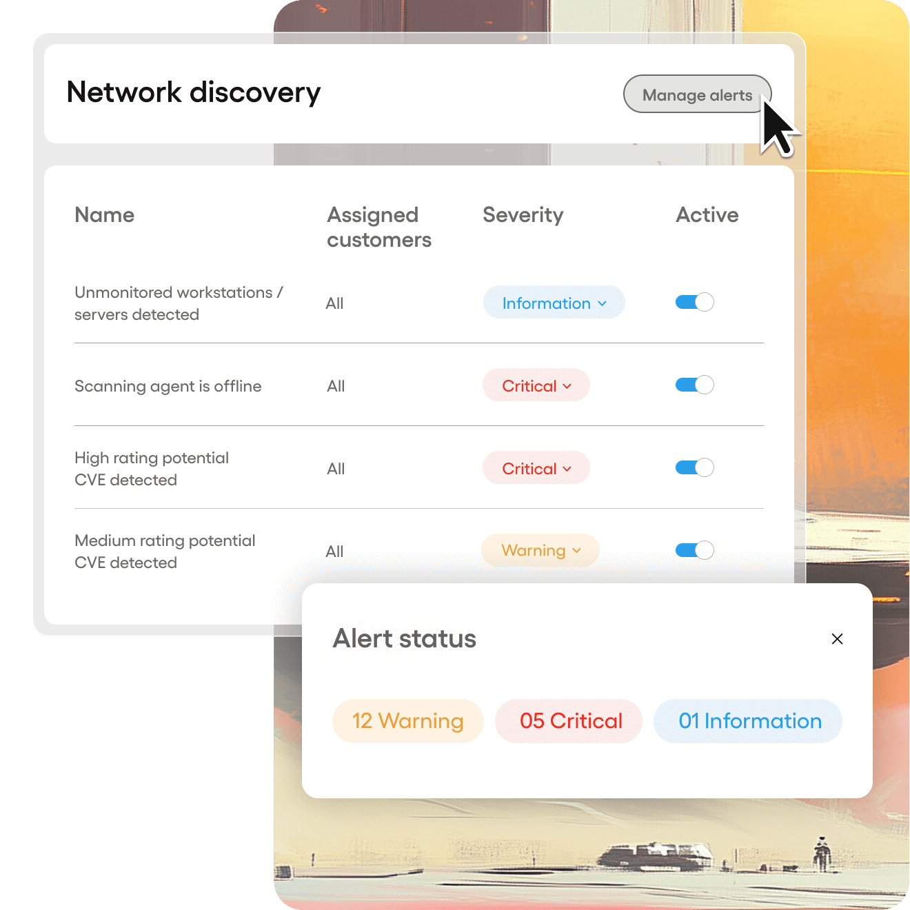 screenshot of Network discovery of Atera for IT pros