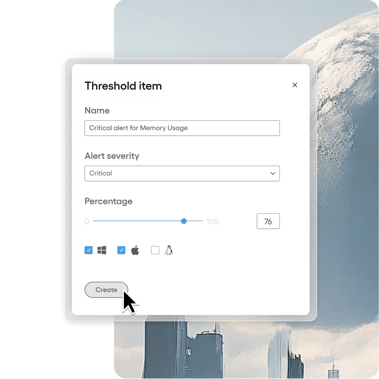 Threshold Item screenshot of Atera RMM