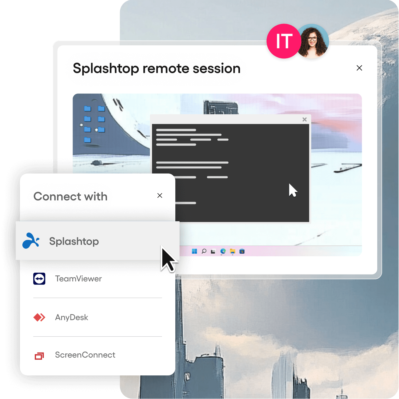 IT Remote Management, screenshot of the Splashtop remote session with Atera