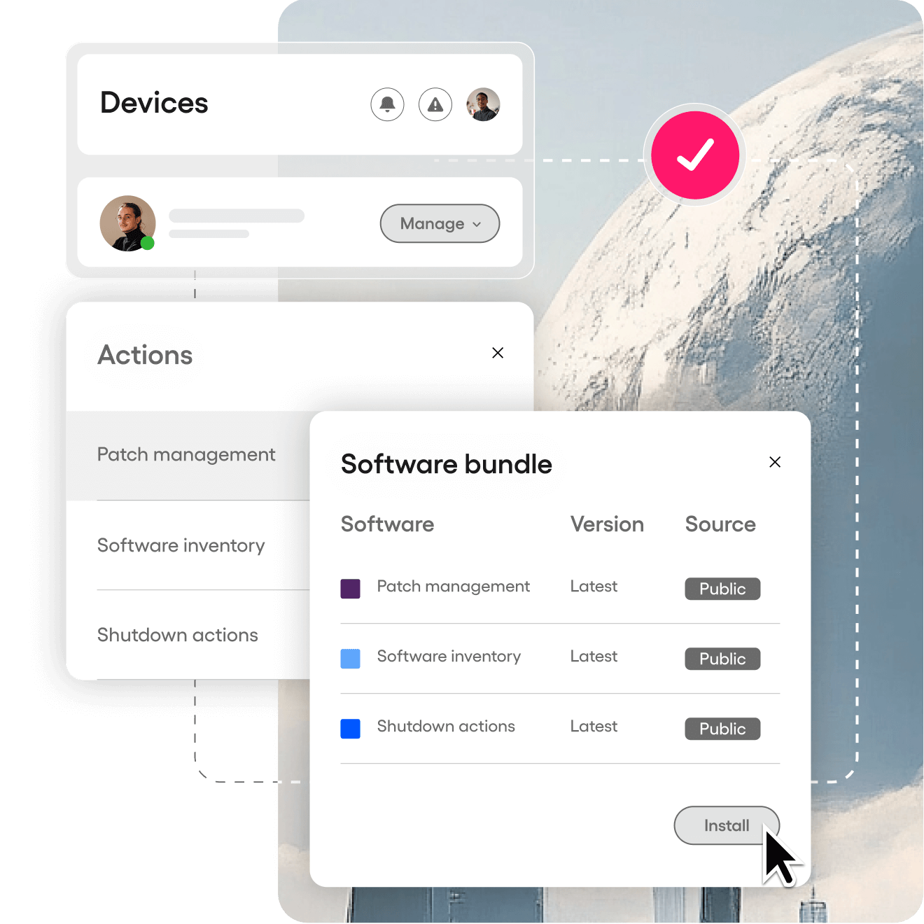 IT Atera screenshot of the software management app