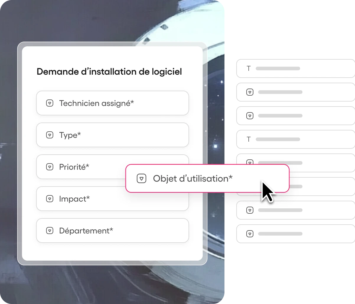 Capture d’écran du logiciel d'Atera pour une demande d'installation de logiciel