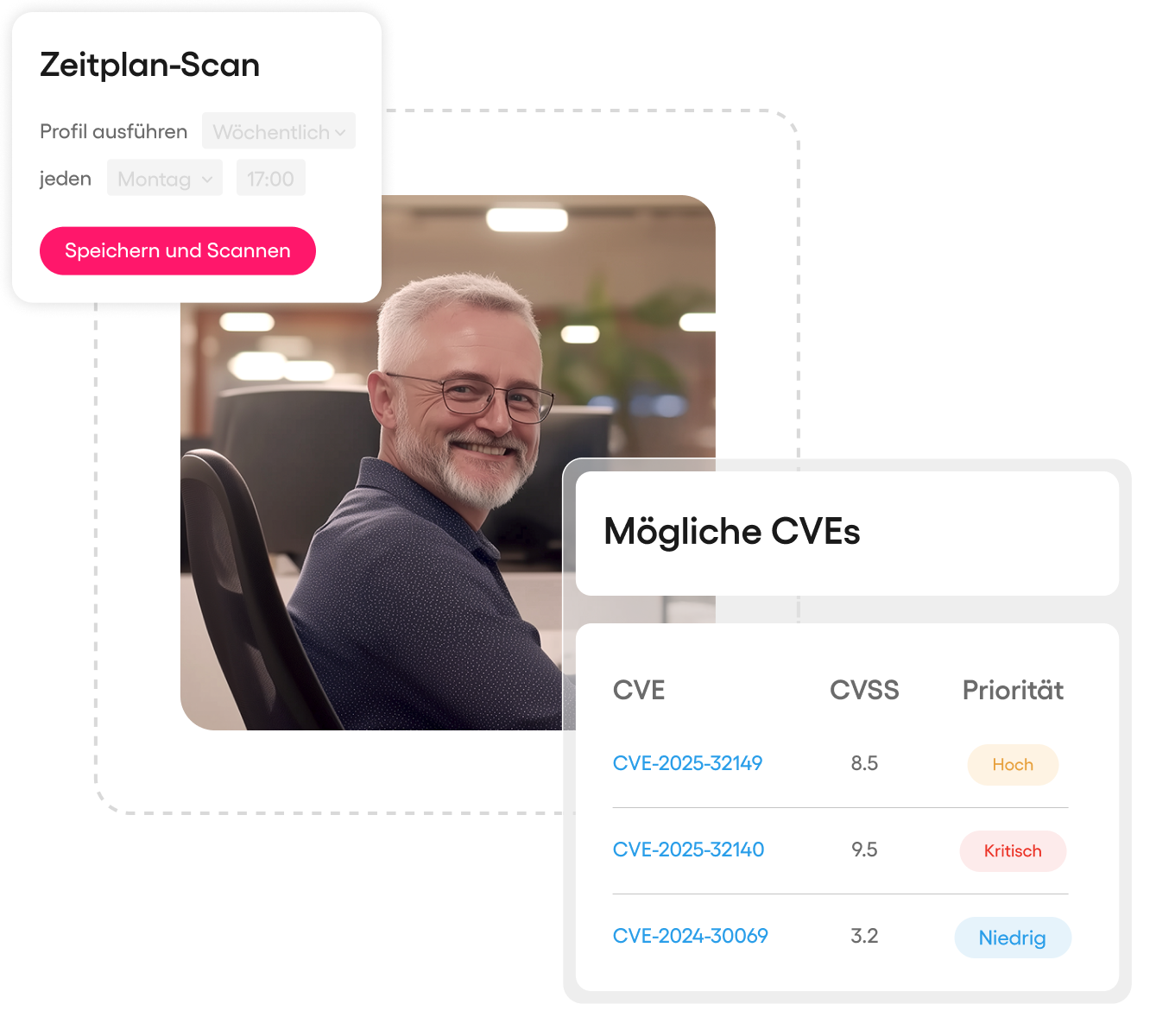 IT-Experte überprüft mögliche Sicherheitslücken mit Ateras Network Discovery System