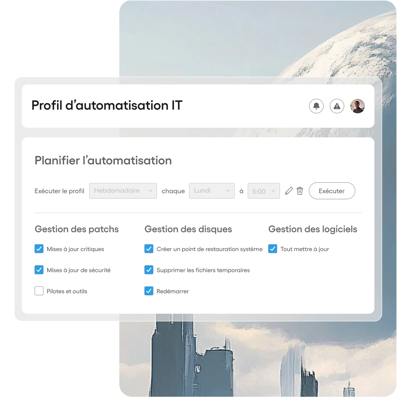 Le systeme d'Atera des profils d'automatisation IT