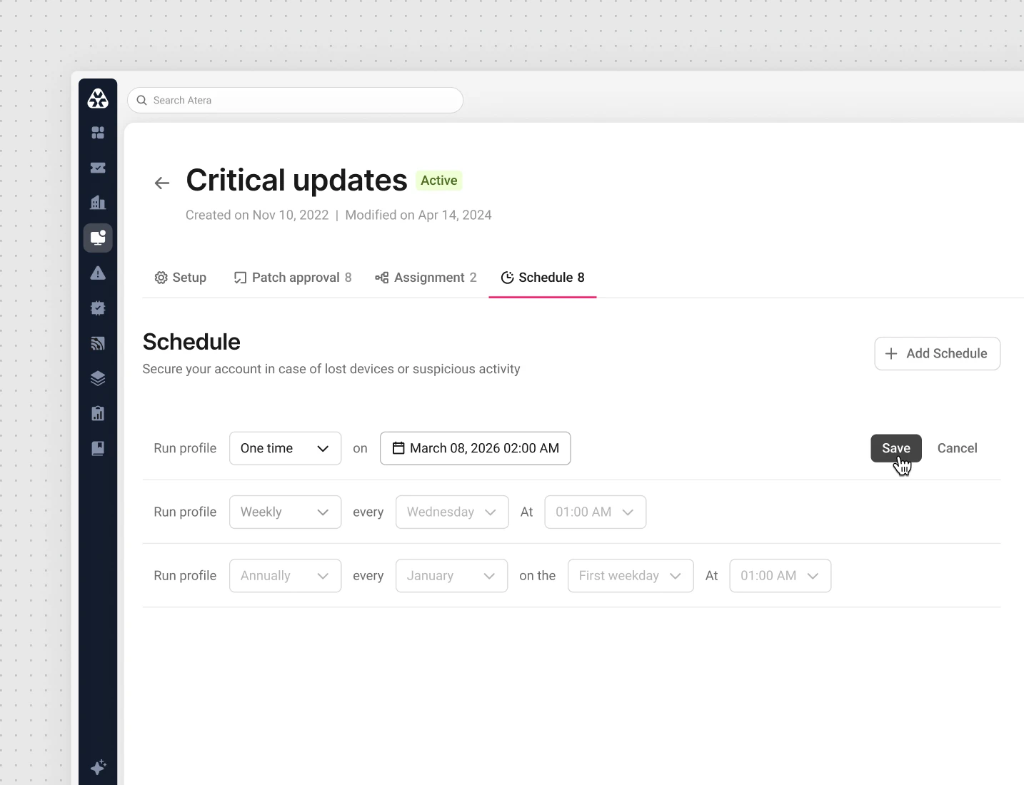 Custom automated scheduling