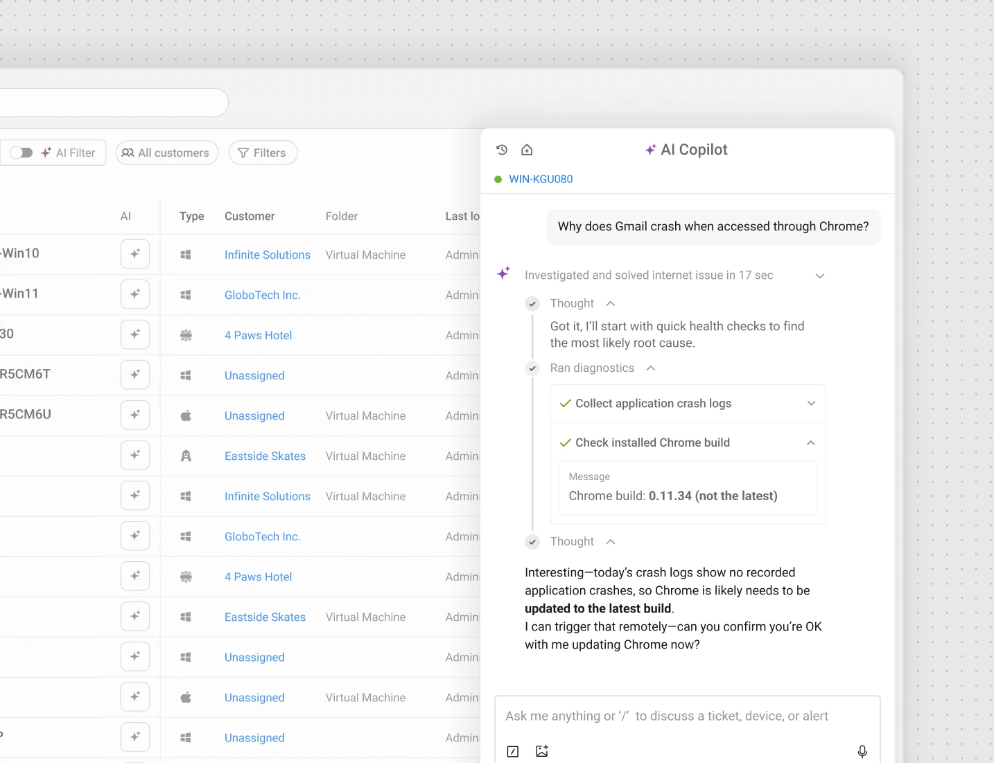 Real-time troubleshooting